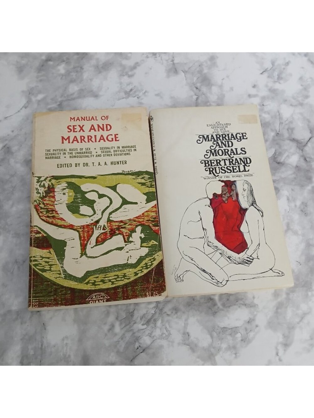 Vintage Marriage & Sexuality Paperback Book Lot Bertrand Russell Manual of...